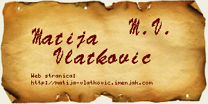 Matija Vlatković vizit kartica